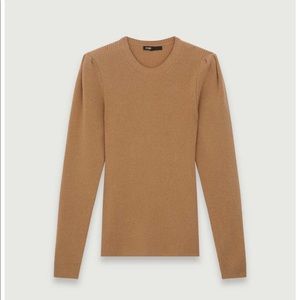 Maje beige wool poof shoulders sweater